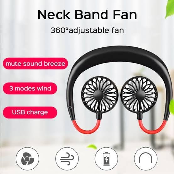 Portable Wearable Neckband Fan