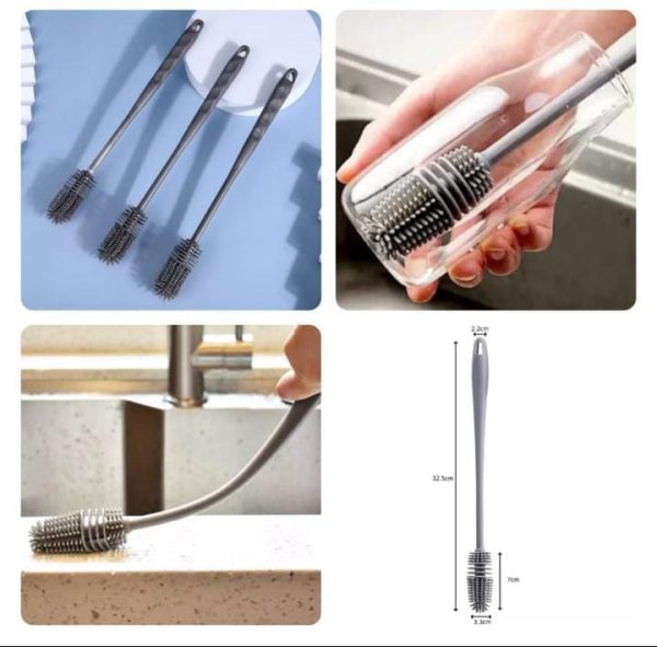 Long Handle Silicone Bottle and Cup Cleaning Brush